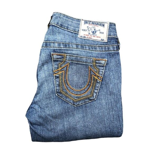TRUE Religion Jeans Size 26 SKINNY Blue - Picture 1 of 6